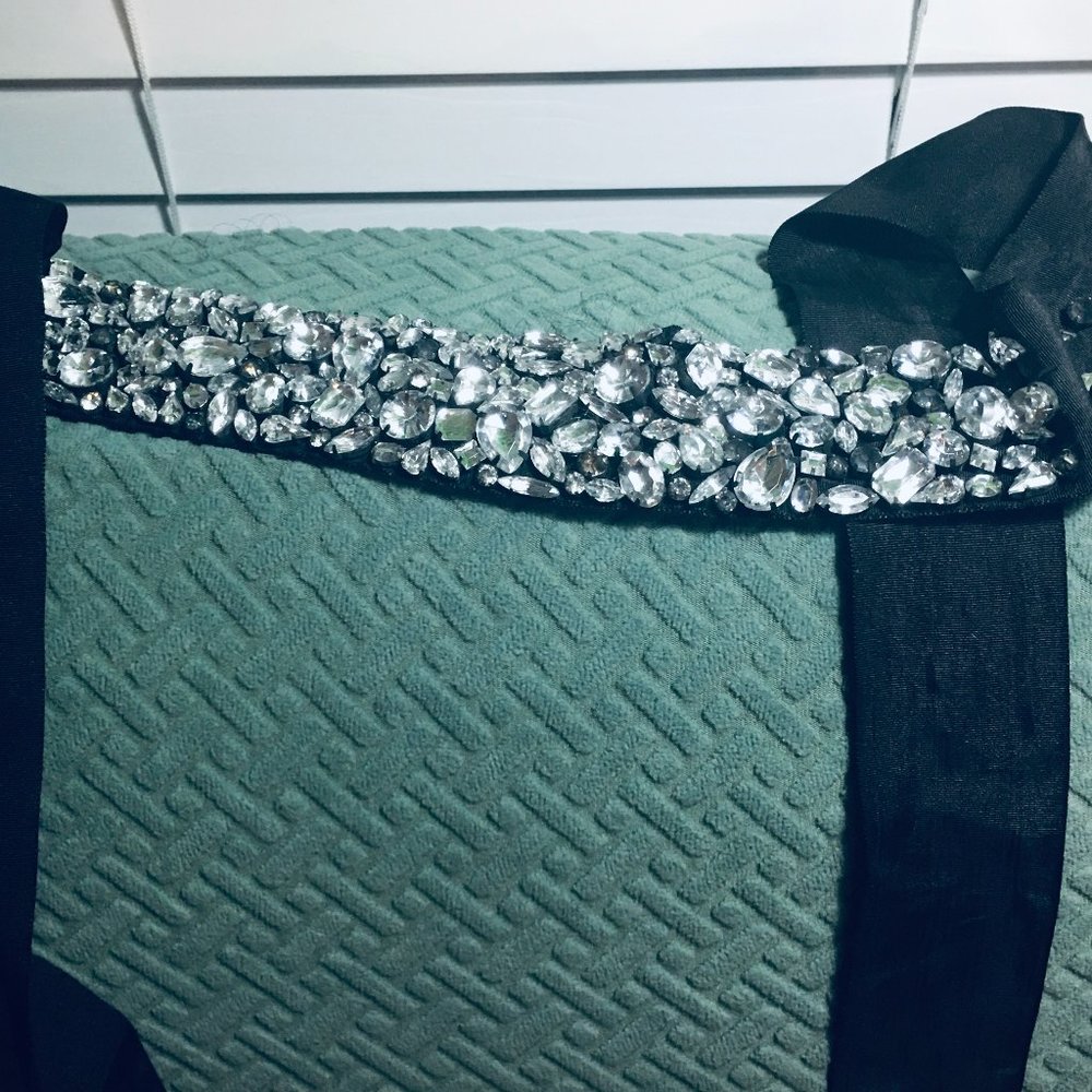 Jewelled belt on Taffeta